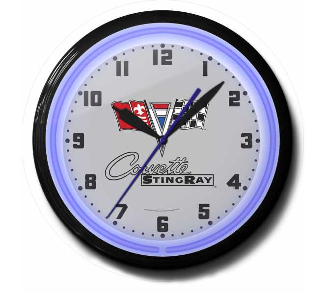 Corvette Stingray Neon Clock for sale Sweeping second hand FREE